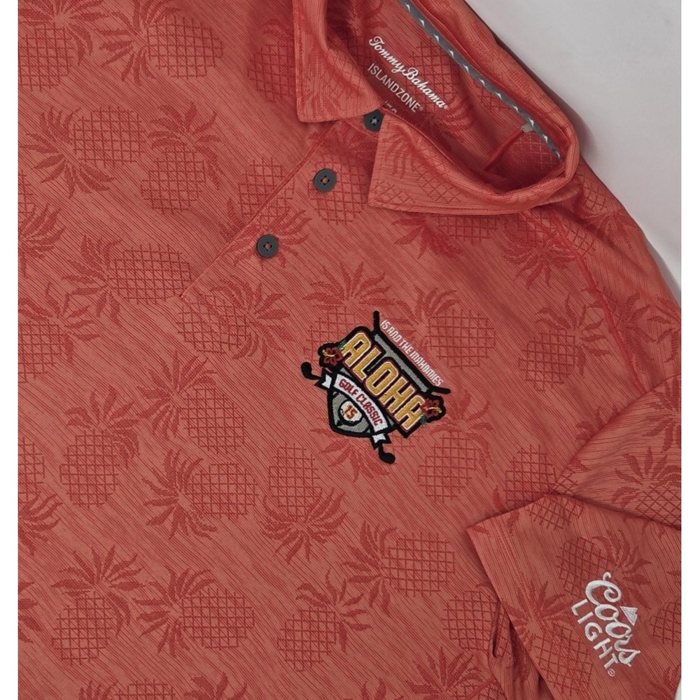 Tommy Bahama Aloha Golf Classic Polo Shirt XL Orange 15 And The‎ Mahomies EUC